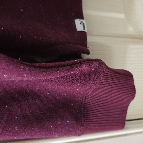 PUMA BRAND SIGNATURE WOMENS SPECKLED PURPLE PULLOVER CREWNECK SWEATSHIRT SIZE XS - Picture 7 of 16